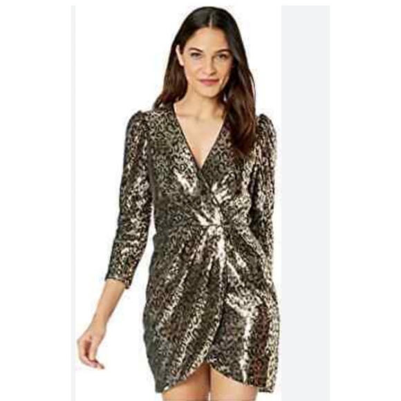 ASTR The Label | Selene Leopard Sequin Dress - Gold/Black - Picture 16 of 16